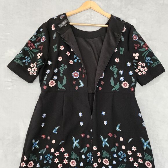 Lord & Taylor Black Dress with Colorful Floral Design - Picture 5 of 14